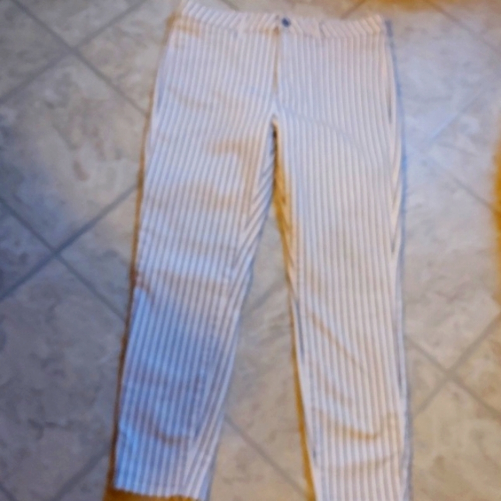Articles of Society white/ black pinstriped jeans